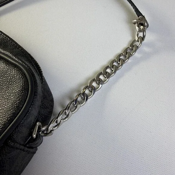 MICHAEL KORS Jet Set East West Crossbody Bag Black MK Signature Top Zip Purse - Picture 7 of 16